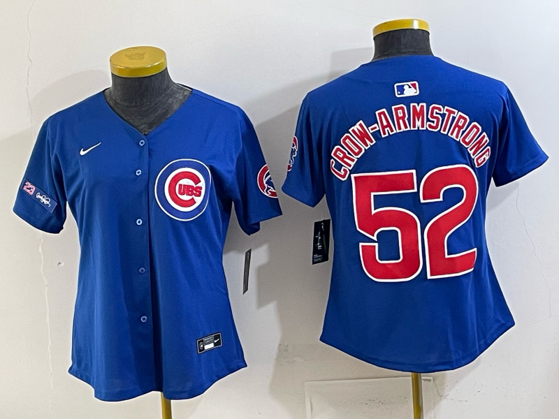 Women Chicago Cubs #52 Crow Armstrong Blue Nike MLB 2025 Jersey 002